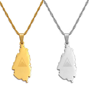 Saint Lucia Map Necklace