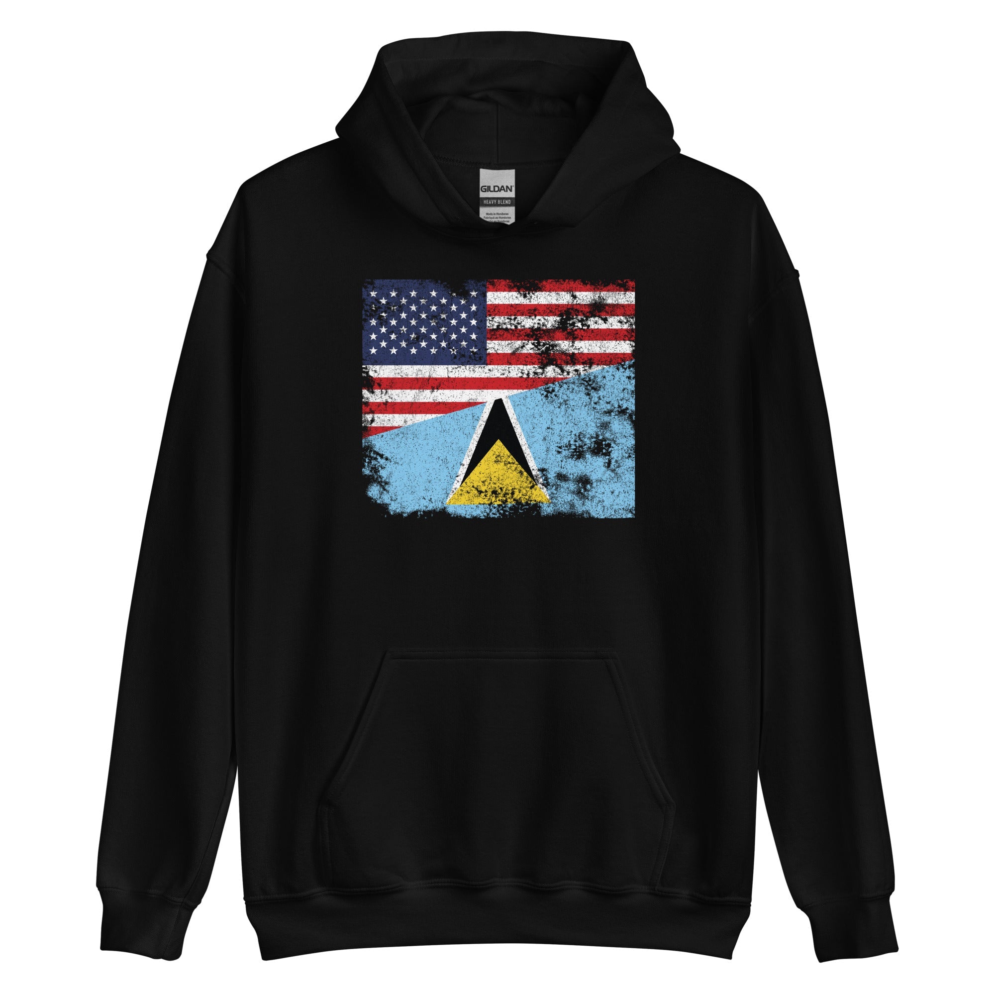 Saint Lucia USA Flag Hoodie