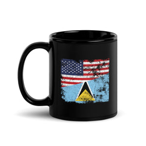 Saint Lucia USA Flag Mug