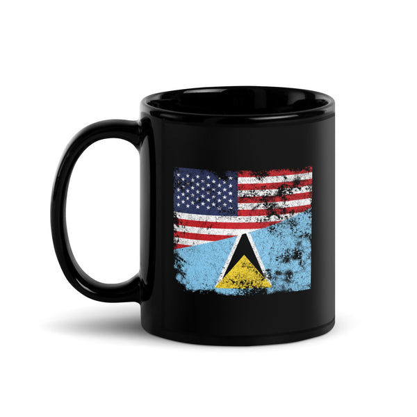 Saint Lucia USA Flag Mug