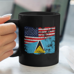 Saint Lucia USA Flag Mug