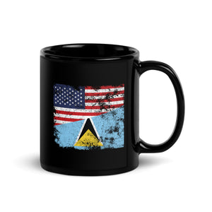 Saint Lucia USA Flag Mug