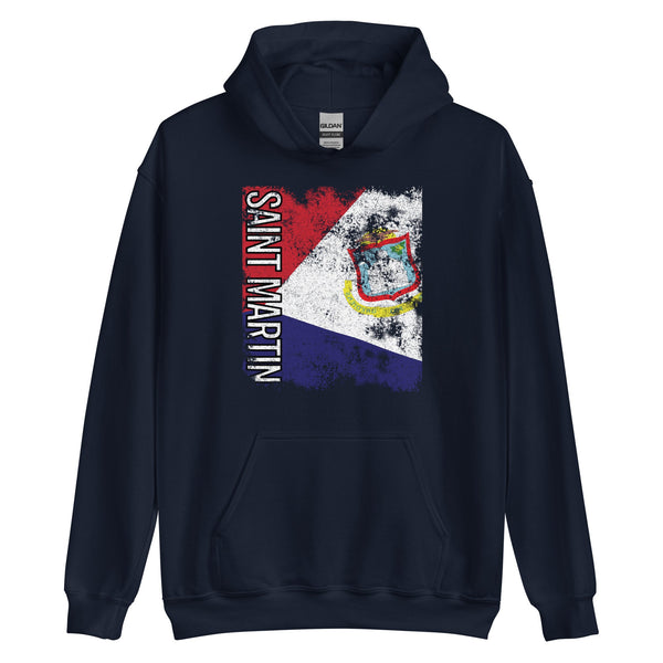 Saint Martin Flag - Distressed Flag Hoodie