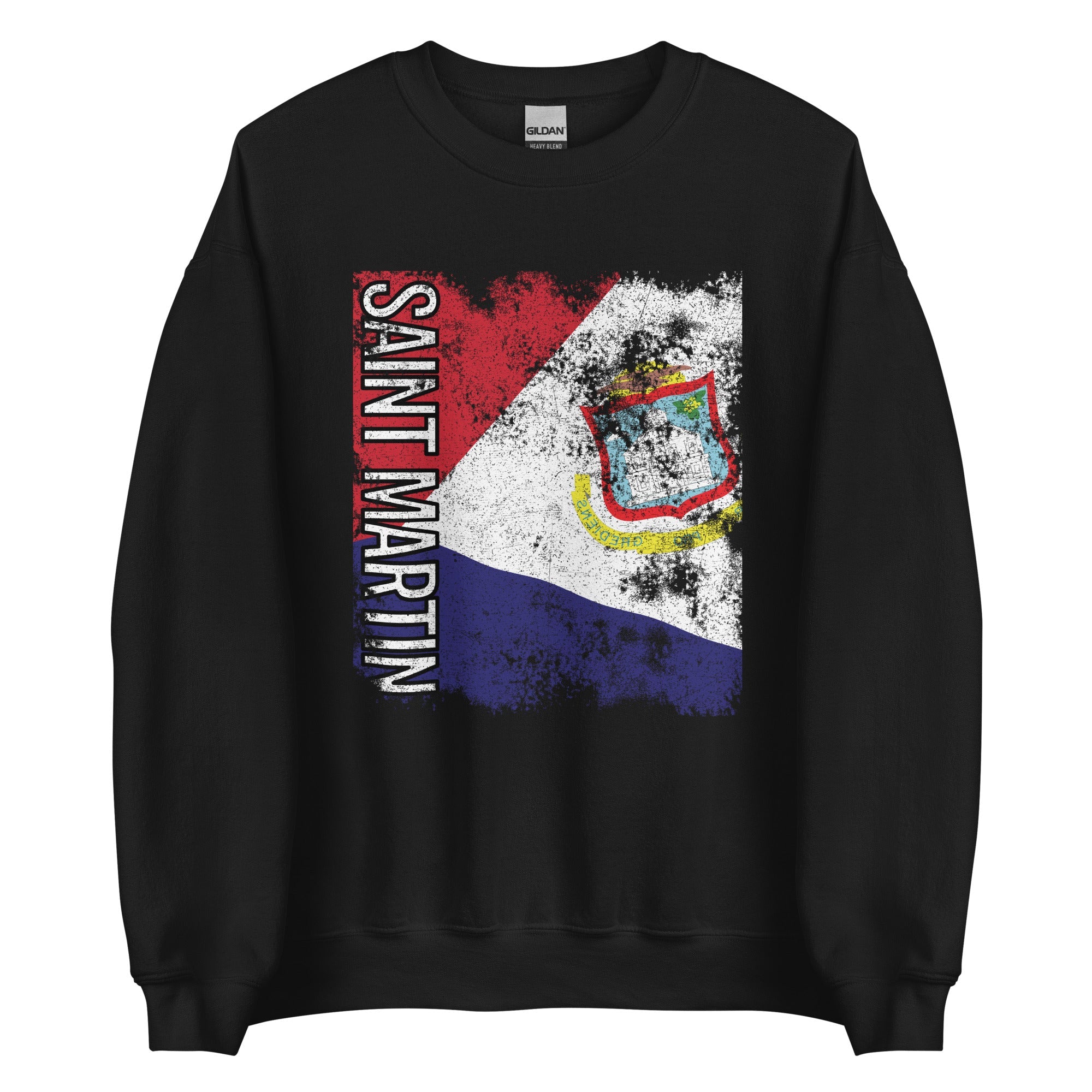 Saint Martin Flag - Distressed Flag Sweatshirt