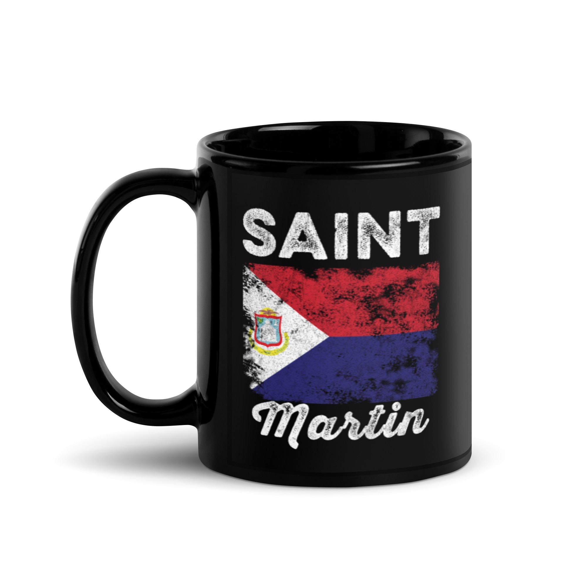 Saint Martin Flag Distressed Mug