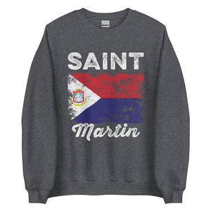 Saint Martin Flag Distressed Sweatshirt