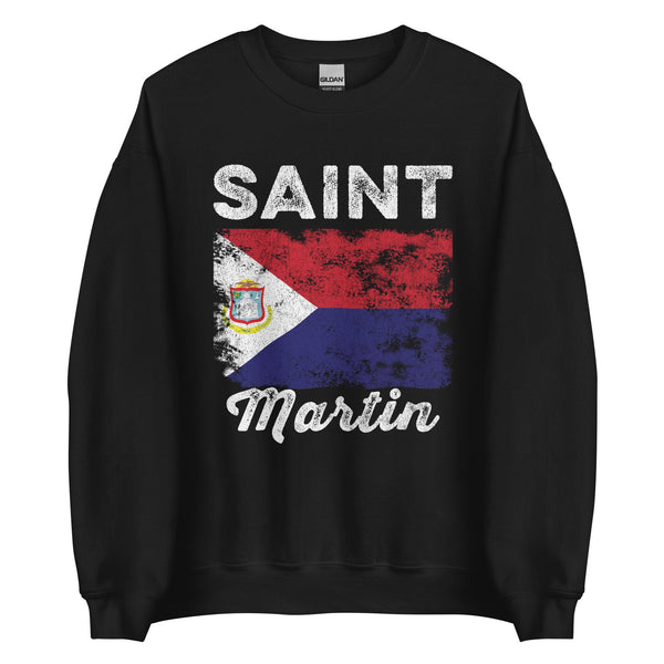 Saint Martin Flag Distressed Sweatshirt