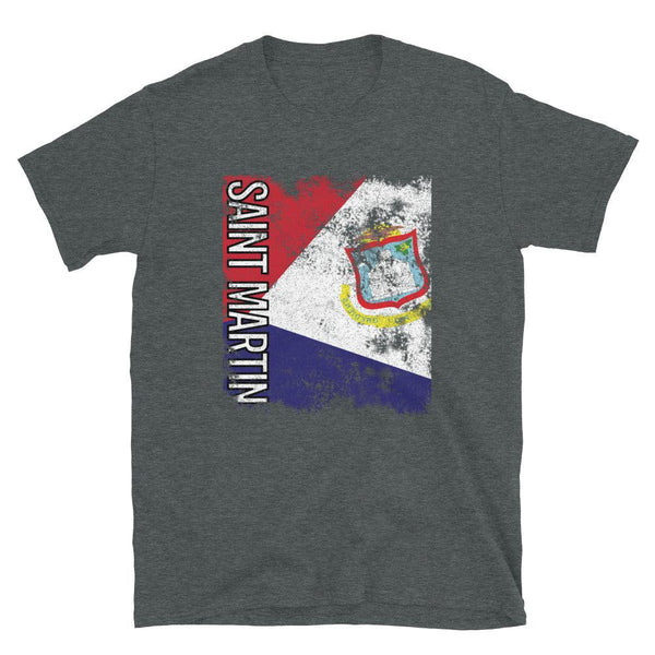 Saint Martin Flag Distressed T-Shirt