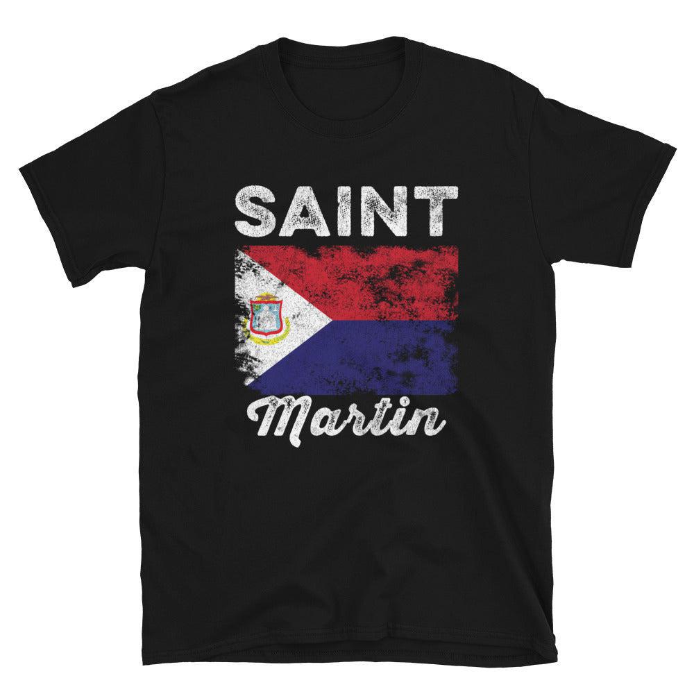 Saint Martin Flag Distressed T-Shirt