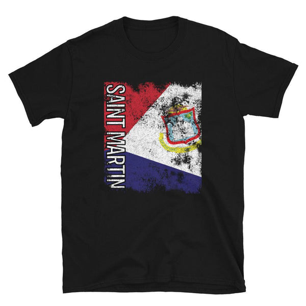 Saint Martin Flag Distressed T-Shirt