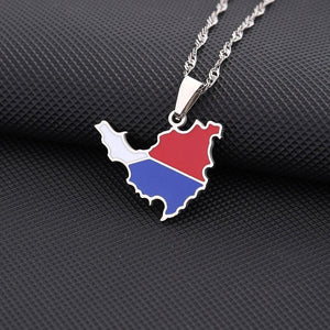 Saint Martin Flag Map Necklace