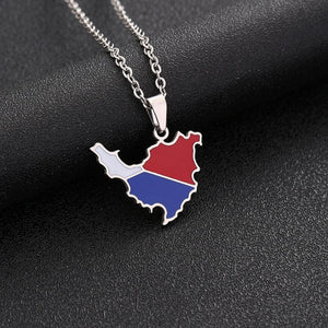 Saint Martin Flag Map Necklace