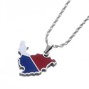 Saint Martin Flag Map Necklace