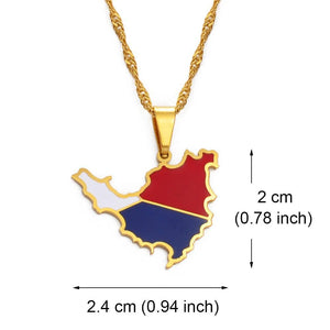 Saint Martin Flag Map Necklace