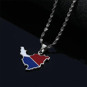 Saint Martin Flag Map Necklace