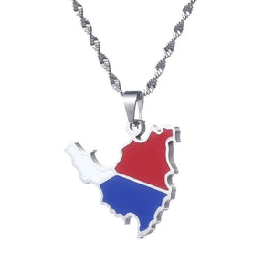 Saint Martin Flag Map Necklace