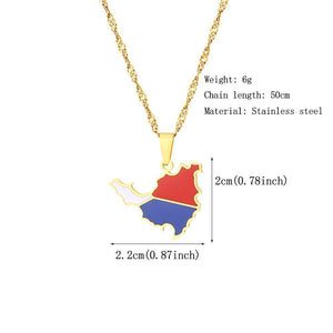 Saint Martin Flag Map Necklace