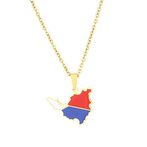 Saint Martin Flag Map Necklace