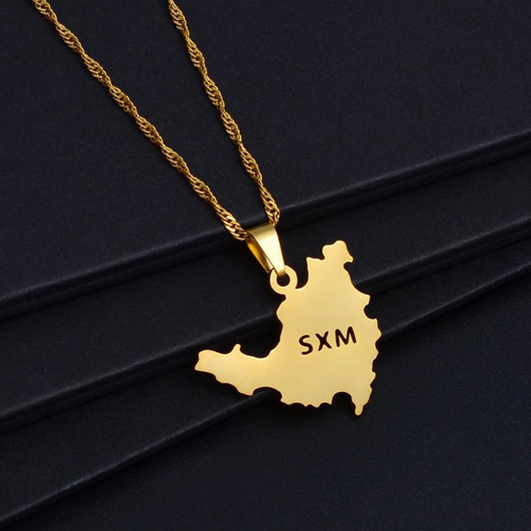 Saint Martin Map Necklace