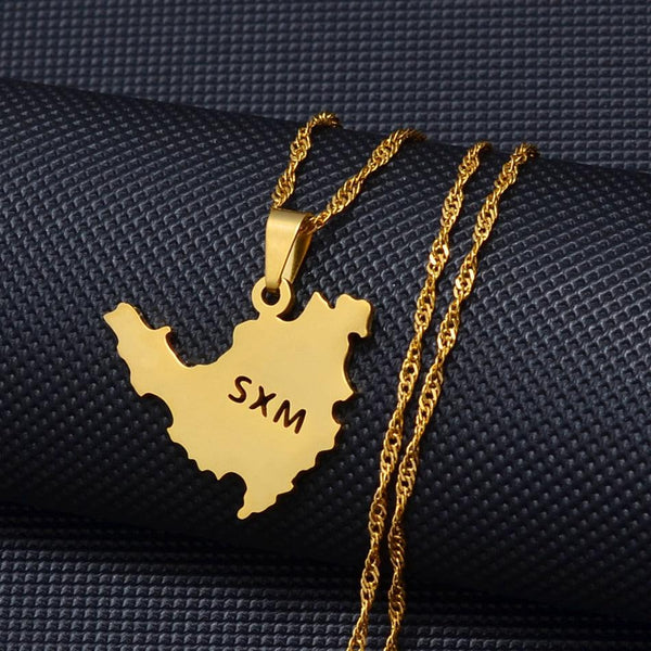 Saint Martin Map Necklace