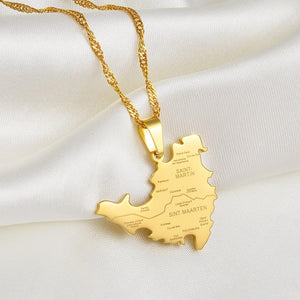 Saint Martin Map Necklace