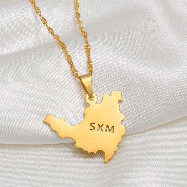 Saint Martin Map Necklace