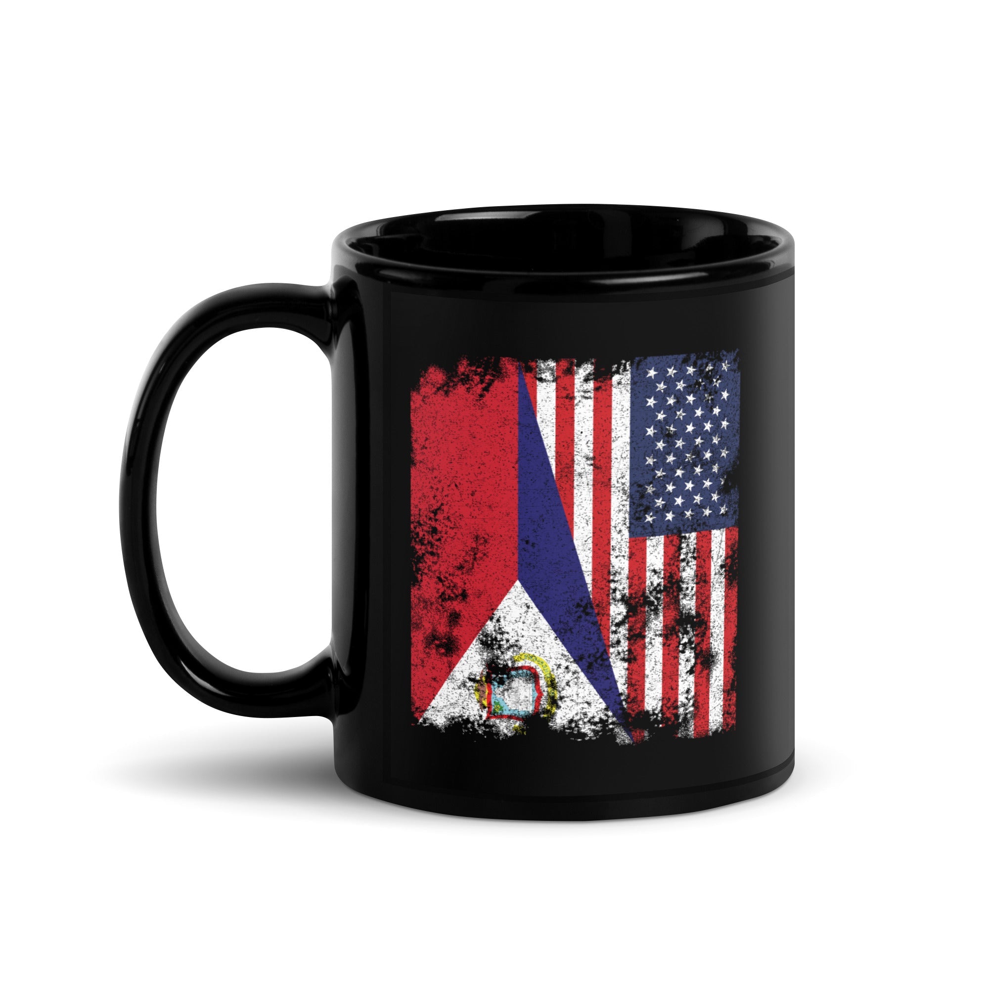 Saint Martin USA Flag - Half American Mug