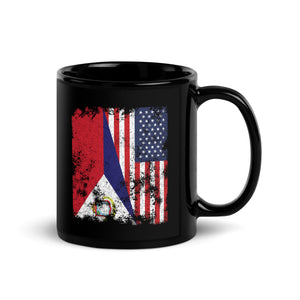 Saint Martin USA Flag - Half American Mug