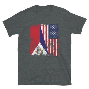 Saint Martin USA Flag - Half American T-Shirt