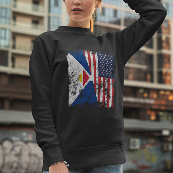 Saint-martin USA Flag Sweatshirt