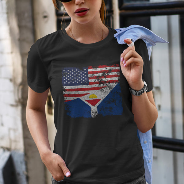 Saint-martin USA Flag T-Shirt
