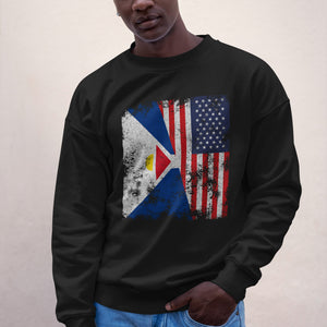 Saint-martin USA Flag Sweatshirt
