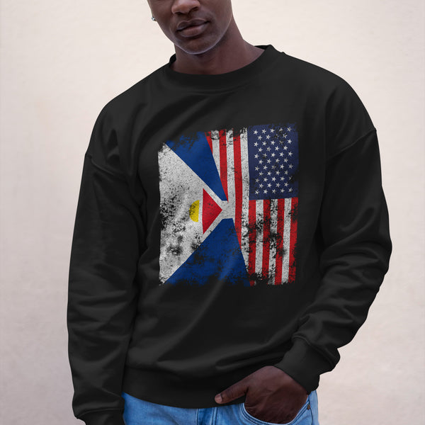 Saint-martin USA Flag Sweatshirt