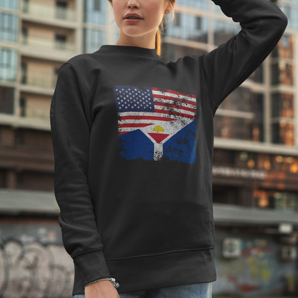 Saint-martin USA Flag Sweatshirt