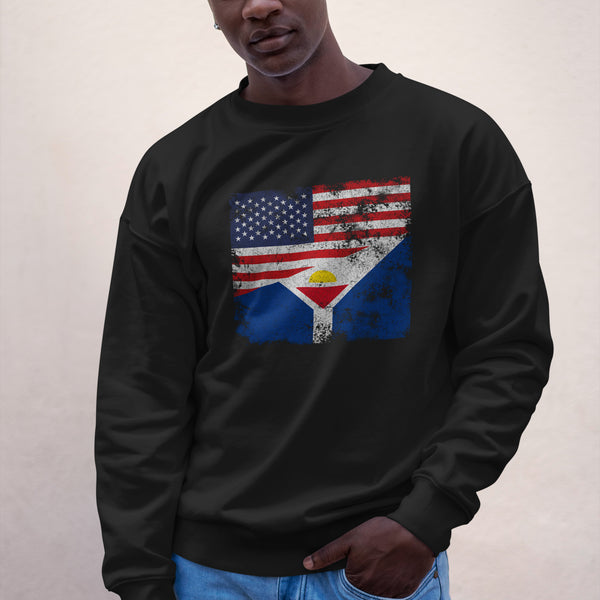 Saint-martin USA Flag Sweatshirt