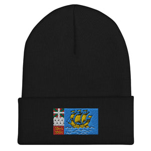 Saint Pierre & Miquelon Flag Beanie - Embroidered Winter Hat