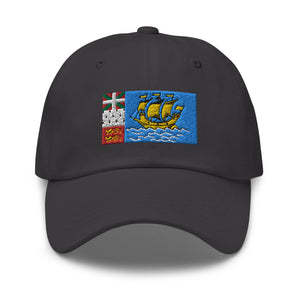 Saint Pierre & Miquelon Flag Cap - Adjustable Embroidered Dad Hat