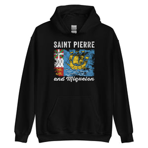 Saint Pierre and Miquelon Flag Vintage Hoodie