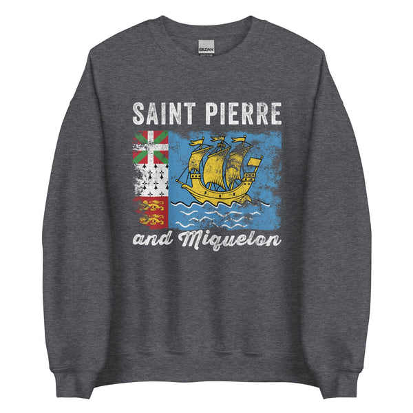 Saint Pierre and Miquelon Flag Vintage Sweatshirt