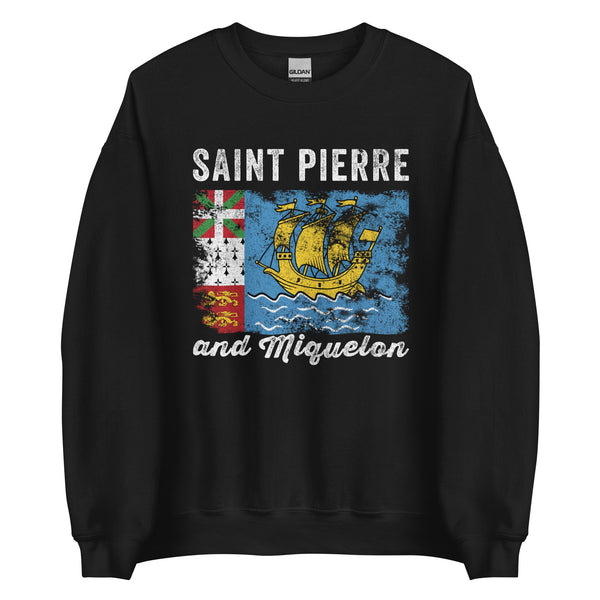 Saint Pierre and Miquelon Flag Vintage Sweatshirt