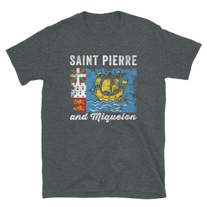 Saint Pierre and Miquelon Flag Vintage T-Shirt