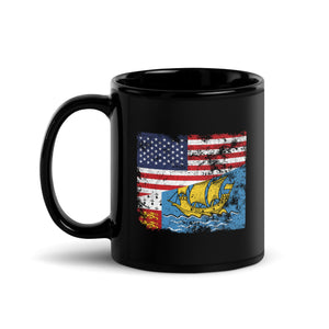 Saint Pierre and Miquelon USA Flag Mug