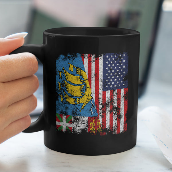 Saint Pierre and Miquelon USA Flag Mug