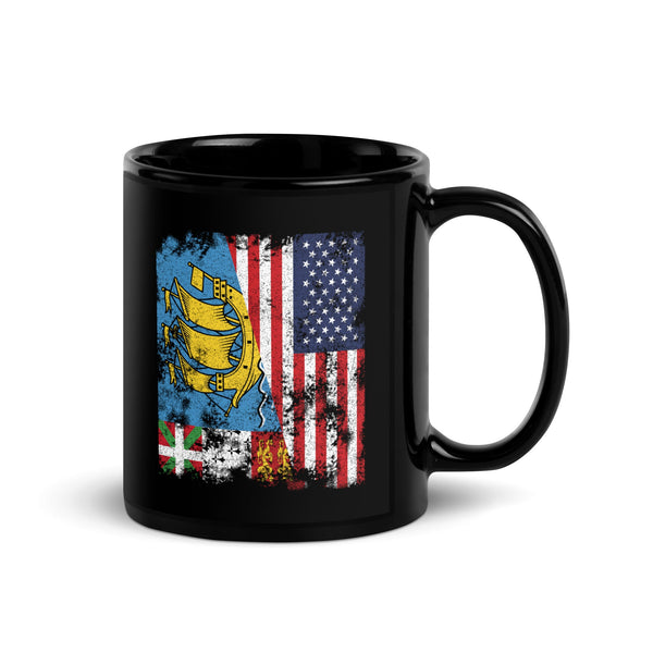 Saint Pierre and Miquelon USA Flag Mug