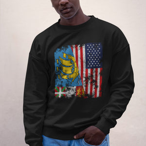 Saint Pierre and Miquelon USA Flag Sweatshirt