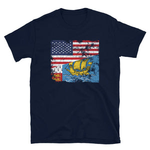 Saint Pierre and Miquelon USA Flag T-Shirt