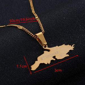 Saint Thomas Map Necklace