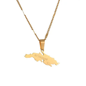 Saint Thomas Map Necklace