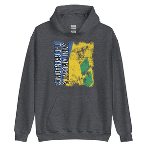 Saint Vincent And The Grenadines Flag - Distressed Flag Hoodie