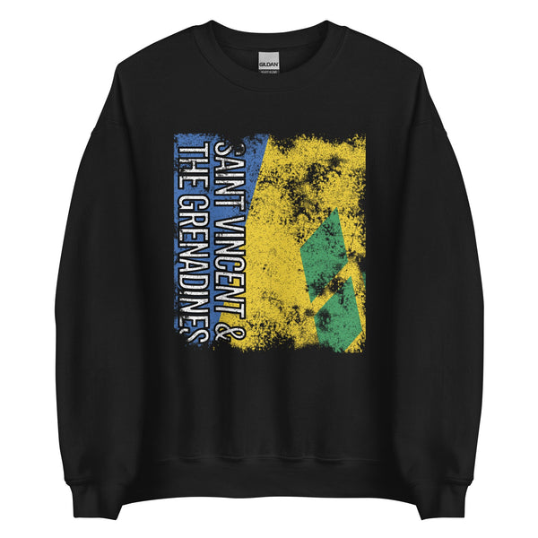 Saint Vincent And The Grenadines Flag - Distressed Flag Sweatshirt